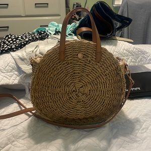 Circle basketweave purse